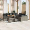 Image de Ensemble De CanapÃ© De Jardin Vidaxl 14 PiÃ¨ces Avec Coussins Gris Rattan SynthÃ©tique Acacia, CanapÃ© De Jardin 2 Places Vidaxl Avec Coussins Gris Rattan SynthÃ©tique, Ensemble De Salle Ã Manger De Jardin 4 PiÃ¨ces Avec Coussins Gris Rattan SynthÃ©tique Acacia