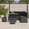 Image de Ensemble De CanapÃ©s De Jardin 8 PiÃ¨ces Avec Coussins Noir Poly Raphia Acacia, CanapÃ© De Jardin 2 Places Avec Coussins Noir Poly Raphia, Ensemble De Jardin 3 PiÃ¨ces Avec Coussins Noir Poly Raphia Acacia