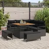 Image de Vidaxl Ensemble De CanapÃ©s De Jardin 8 PiÃ¨ces Avec Coussins Noir Poly Rattan Acacia, Vidaxl CanapÃ© De Jardin 2 Places Avec Coussins Noir Poly Rattan, Vidaxl Ensemble De Salle Ã Manger De Jardin 3 PiÃ¨ces Avec Coussins Noir Poly Rattan Acacia