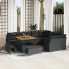 Image de vidaXL Ensemble de 12 piÃ¨ces de canapÃ© de jardin avec coussins en rotin noir synthÃ©tique