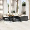 Image de Ensemble De CanapÃ© De Jardin Vidaxl 13 PiÃ¨ces Avec Coussins Noir Poly Rattan Acacia, CanapÃ© De Jardin Vidaxl 2 Places Avec Coussins Noir Poly Rattan, Ensemble De Salle Ã Manger De Jardin Vidaxl 3 PiÃ¨ces Avec Coussins Noir Poly Rattan Acacia