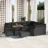 Image de Ensemble De CanapÃ©s De Jardin Vidaxl 12 PiÃ¨ces Avec Coussins Noir Poly Rattan Acacia, Ensemble De Salle Ã Manger De Jardin Vidaxl 3 PiÃ¨ces Avec Coussins Noir Poly Rattan Acacia, CanapÃ© De Jardin 2 Places Avec Coussins Noir Poly Rattan