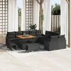 Image de Ensemble de canapÃ© 13 piÃ¨ces noir poly rattan, CanapÃ© 2 places noir poly rattan, Ensemble salle Ã  manger 3 piÃ¨ces noir poly rattan