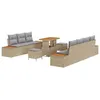 Image de CanapÃ© De Jardin De 10 PiÃ¨ces Avec Coussins Beige Rattan, Salle Ã Manger De Jardin De 3 PiÃ¨ces Avec Coussins Beige Rattan