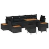 Image de Ensemble De CanapÃ© De Jardin 10 PiÃ¨ces Vidaxl Avec Coussins En Poly Rotin Noir Acacia, Ensemble De Jardin 3 PiÃ¨ces Vidaxl Avec Coussins En Poly Rotin Noir Acacia