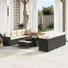 Image de Vidaxl Ensemble De CanapÃ© De Jardin 11 PiÃ¨ces Avec Coussins En Poly Rotin Noir Et CrÃ¨me
