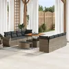 Image de Vidaxl Ensemble De CanapÃ©s De Jardin 11 PiÃ¨ces Avec Coussins Gris Rattan Poly