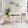 Image de Ensemble De Salle Ã Manger De Jardin 3 PiÃ¨ces Beige Poly Rattan, Chaises De Jardin Empilables Avec Coussins 2 Pcs Beige Poly Rattan