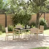 Image de Ensemble De Salle Ã Manger De Jardin Vidaxl 5 PiÃ¨ces Beige Rattan, Chaises De Jardin Empilables Vidaxl Avec Coussins 2 Pcs Beige Rattan