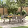 Image de Ensemble De Salle Ã Manger De Jardin Vidaxl 9 PiÃ¨ces Gris Rattan Poly, Chaises De Jardin Empilables Vidaxl Avec Coussins 2 Pcs Gris Rattan Poly
