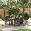 Image de Ensemble De Salle Ã Manger De Jardin 9 PiÃ¨ces Vidaxl En Poly Rattan Noir, Chaises De Jardin Empilables Vidaxl Avec Coussins - Set De 2 En Poly Rattan Noir