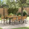 Image de Ensemble De Salle Ã Manger De Jardin 9 PiÃ¨ces Vidaxl En Poly Rotin Noir Et Acacia, Chaises De Jardin Empilables Vidaxl Avec Coussins 2 Pcs Poly Rotin Noir