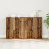 Image de Vidaxl Haut Armoire Avec ÃtagÃ¨re Avec Stockage Avec Porte 2 Pcs Bois Ancien 60 X 31 X 70 Cm