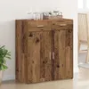 Image de Vidaxl Meuble De Rangement Vieux Bois 80x42,5x93,5 Cm En Bois D'ingÃ©nierie