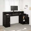 Image de Vidaxl Bureau ChÃªne Noir 160x55x91 Cm Bois D'ingÃ©nierie