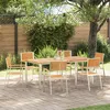 Image de Ensemble De Salle Ã Manger De Jardin 7 PiÃ¨ces En Bois Massif De Teck Vidaxl