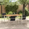 Image de Ensemble De Salle Ã Manger Jardin 5 PiÃ¨ces En Bois De Teck Solide, Table De Salle Ã Manger ExtÃ©rieur 150x90x75 Cm En Bois De Teck Solide
