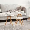 Image de Ensemble De Tables Basses Vidaxl En Bois Massif Noyer Et Bois D'ingÃ©nierie