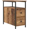 Image de Vidaxl Cabinet De Chevet Avec Tiroir 2 Pcs Bois Ancien 30 X 60 X 60 Cm