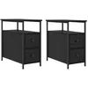 Image de vidaXL Cabinet de chevet avec tiroir 2 pcs ChÃªne noir 30 x 60 x 60 cm