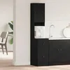 Image de vidaXL Meuble de cuisine avec tiroir avec Ã©tagÃ¨re avec stockage avec porte ChÃªne noir Bois d'ingÃ©nierie