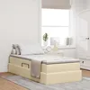 Image de vidaXL Lit avec rangement et matelas CrÃ¨me 90 x 200 cm Polyester