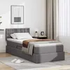 Image de vidaXL Lit avec rangement et LED Gris 100 x 200 cm Cuir synthÃ©tique