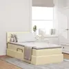 Image de vidaXL Lit avec rangement et LED avec matelas CrÃ¨me 90 x 200 cm tissu