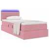 Image de vidaXL Lit avec rangement et LED avec LED Rose 100 x 200 cm Velours