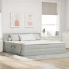 Image de vidaXL Lit avec des lumiÃ¨res Ã  LED Gris clair 200 x 200 cm Velours