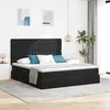 Image de vidaXL Lit de Rangement avec matelas Noir 200 x 200 cm Velours