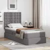 Image de vidaXL Lit avec rangement et LED Gris 100 x 200 cm Simili cuir