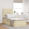 Image de vidaXL Lit avec rangement et LED avec LED CrÃ¨me 90 x 200 cm Polyester