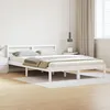 Image de Cadre de Lit vidaXL avec TÃªte de Lit Blanc 140x220 cm en Bois Massif de Pin