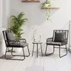 Image de Vidaxl Ensemble De Salle Ã Manger Pour Jardin 3 Pcs Noir, Anthracite