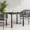 Image de Table De Jardin Vidaxl Noir 80x80x73 Cm En Verre TrempÃ©