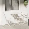 Image de Vidaxl Ensemble Bistro Pliant 3 PiÃ¨ces Blanc Acier