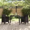 Image de Chaises De Jardin Vidaxl 2 Pcs Marron Poly Rattan
