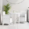 Image de Chaise De Jardin Vidaxl Ensemble De 2 Blanc, Gris Clair Plastique, Tissu
