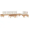 Image de vidaXL Ensemble de banc de jardin avec coussin 5 pcs Marron et CrÃ¨me
