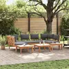 Image de Bancs De Jardin Vidaxl 4 PiÃ¨ces Avec Coussins En Bois D'acacia Massif, Bancs De Jardin Vidaxl 2 PiÃ¨ces En Bois Massif De Teck