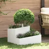 Image de vidaXL Pot en plastique Blanc Plastique Moyen Incrustations dÃ©coratives