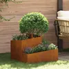 Image de vidaXL Pots & JardiniÃ¨res Acier Corten Moyen Durable Pot en mÃ©tal