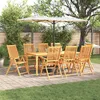 Image de Ensemble De Salle Ã Manger De Jardin 9 PiÃ¨ces En Bois D'acacia Massif Pliable