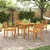 Image de Ensemble De Salle Ã Manger De Jardin 5 PiÃ¨ces En Bois D'acacia Solide