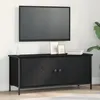 Image de vidaXL Support TV en chÃªne noir ChÃªne noir Panneau de particules, MÃ©tal