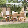 Image de Chaises De Jardin Relaxantes Vidaxl Avec Coussins 6 Pcs En Bois De Teck Massif