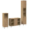 Image de Vidaxl Ensemble De Meubles Salle De Bain 3 PiÃ¨ces ChÃªne Artisanal Bois D'ingÃ©nierie