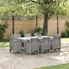 Image de Vidaxl Ensemble De Salle Ã Manger De Jardin 9 PiÃ¨ces Gris Clair Poly Rotin
