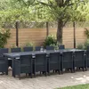 Image de Ensemble De Salle Ã Manger De Jardin Vidaxl 15 PiÃ¨ces Avec Coussins Anthracite Poly Rattan